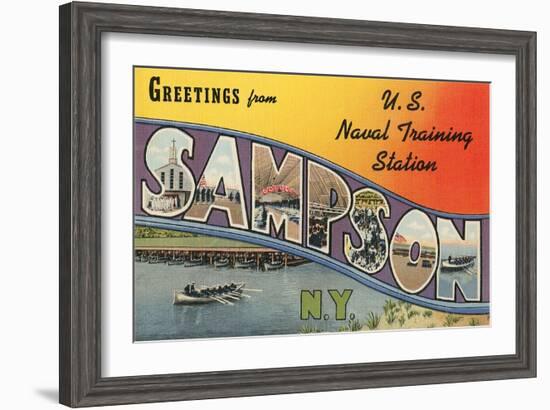 Greetings from Sampson, New York-null-Framed Art Print