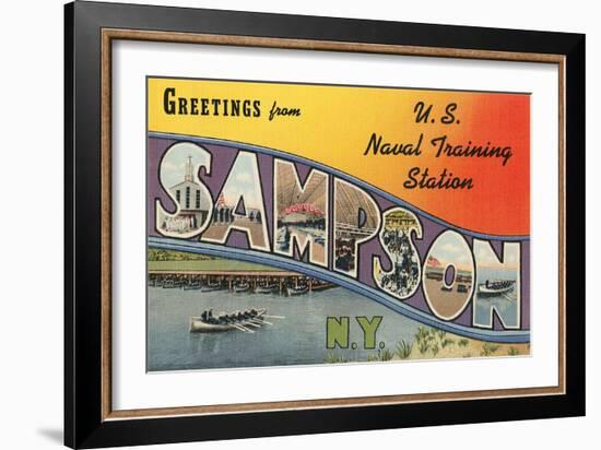 Greetings from Sampson, New York-null-Framed Art Print