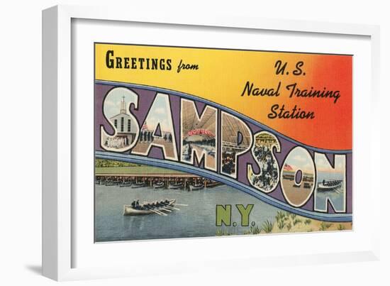 Greetings from Sampson, New York-null-Framed Art Print