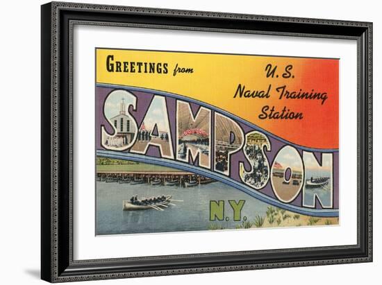 Greetings from Sampson, New York-null-Framed Art Print