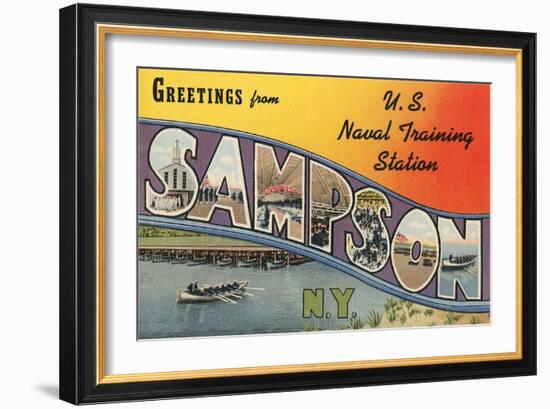 Greetings from Sampson, New York-null-Framed Art Print