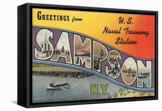 Greetings from Sampson, New York-null-Framed Stretched Canvas