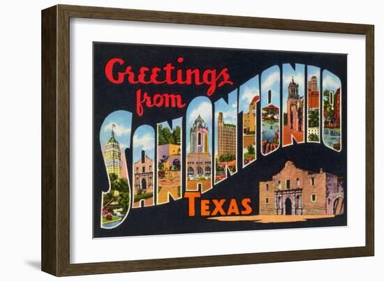 Greetings from San Antonio, Texas-null-Framed Art Print