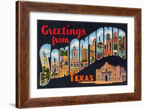 Greetings from San Antonio, Texas-null-Framed Art Print