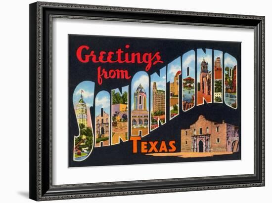 Greetings from San Antonio, Texas-null-Framed Art Print