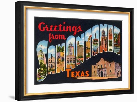 Greetings from San Antonio, Texas-null-Framed Art Print