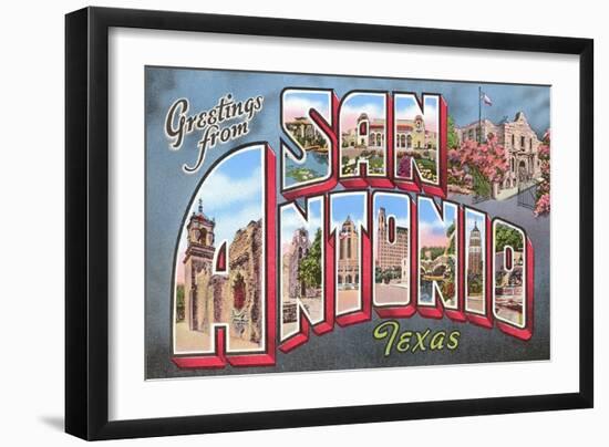 Greetings from San Antonio, Texas-null-Framed Art Print