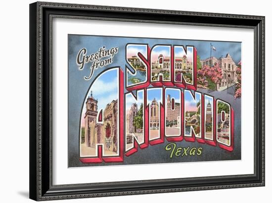 Greetings from San Antonio, Texas-null-Framed Art Print