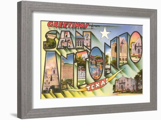 Greetings from San Antonio, Texas-null-Framed Art Print