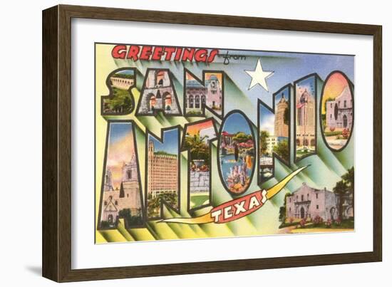 Greetings from San Antonio, Texas-null-Framed Art Print