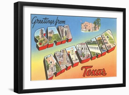 Greetings from San Antonio, Texas-null-Framed Art Print