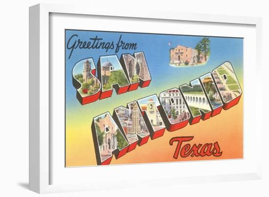 Greetings from San Antonio, Texas-null-Framed Art Print