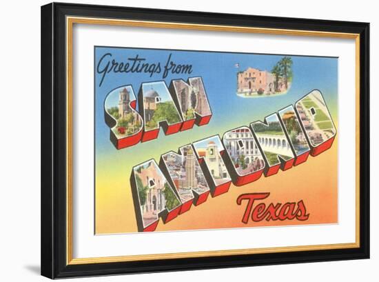 Greetings from San Antonio, Texas-null-Framed Art Print