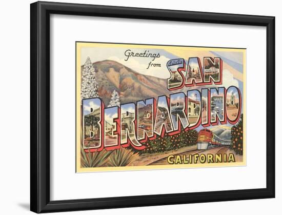 Greetings from San Bernardino, California-null-Framed Art Print