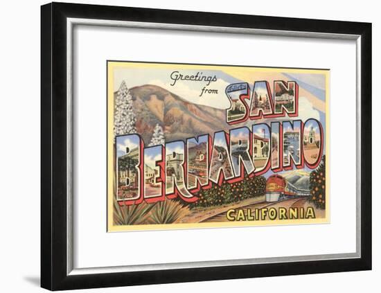 Greetings from San Bernardino, California-null-Framed Art Print