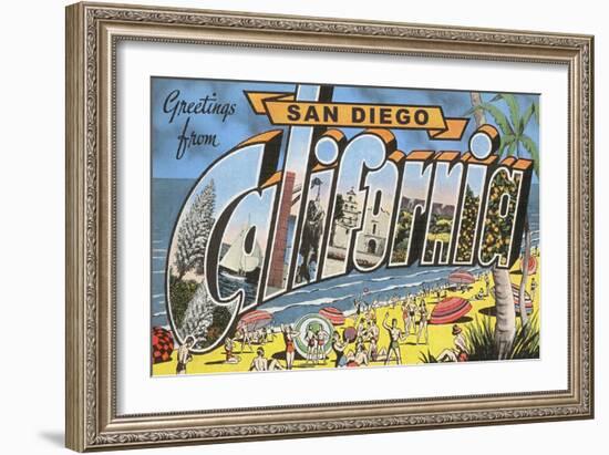 Greetings from San Diego, California-null-Framed Art Print