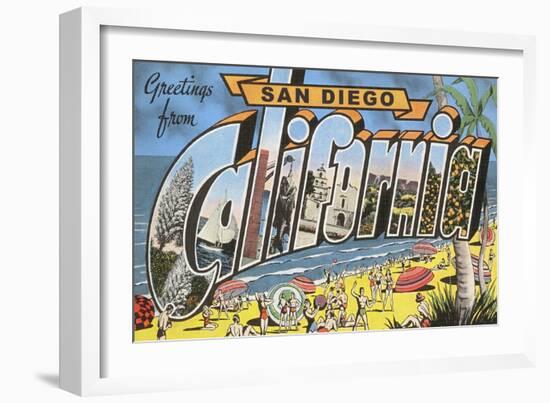 Greetings from San Diego, California-null-Framed Art Print