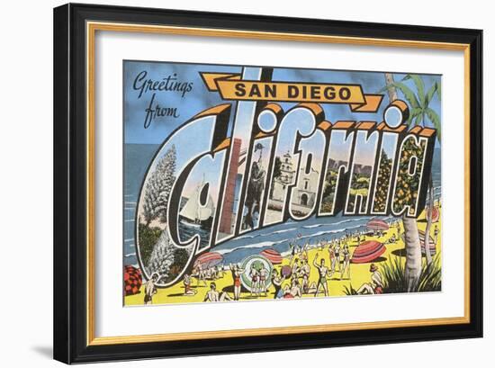 Greetings from San Diego, California-null-Framed Art Print