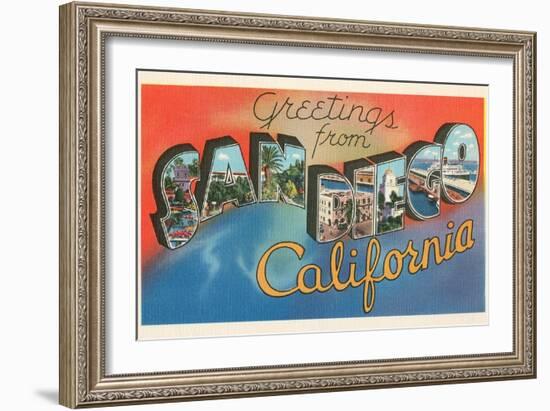 Greetings from San Diego, California-null-Framed Art Print