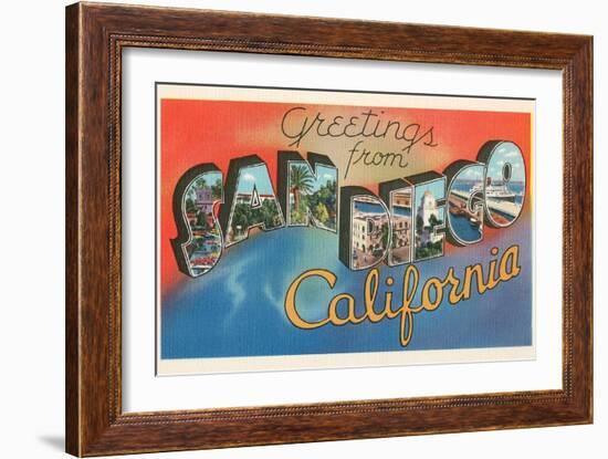 Greetings from San Diego, California-null-Framed Art Print