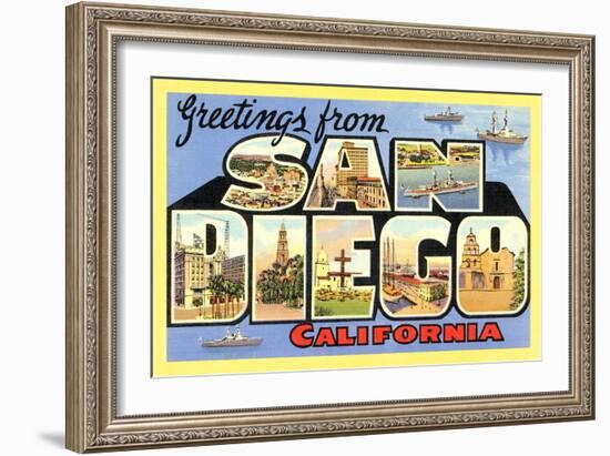 Greetings from San Diego, California-null-Framed Art Print