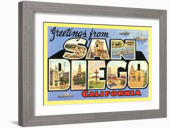 Greetings from San Diego, California-null-Framed Art Print