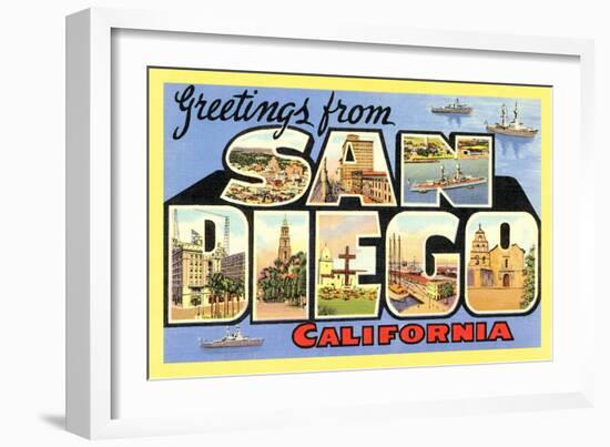 Greetings from San Diego, California-null-Framed Art Print