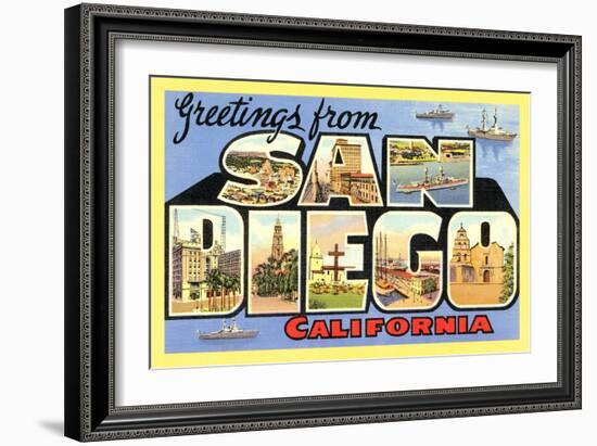 Greetings from San Diego, California-null-Framed Art Print