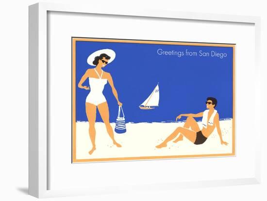 Greetings from San Diego, California-null-Framed Art Print