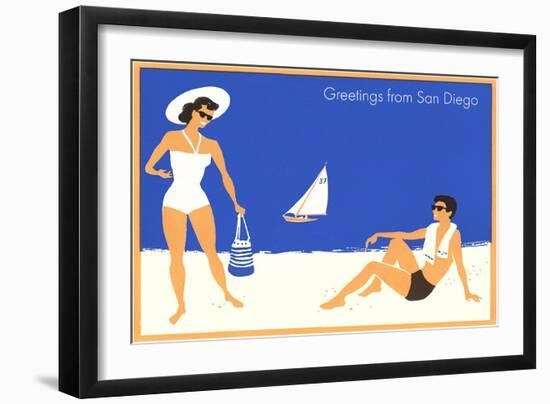 Greetings from San Diego, California-null-Framed Art Print