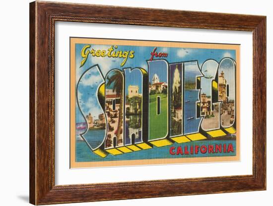 Greetings from San Diego, California-null-Framed Art Print