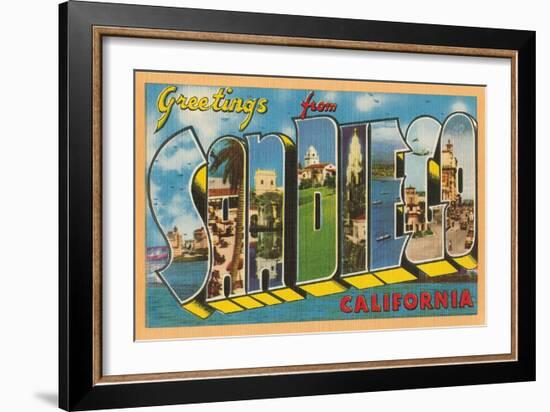 Greetings from San Diego, California-null-Framed Art Print