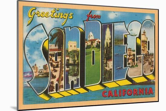 Greetings from San Diego, California-null-Mounted Art Print