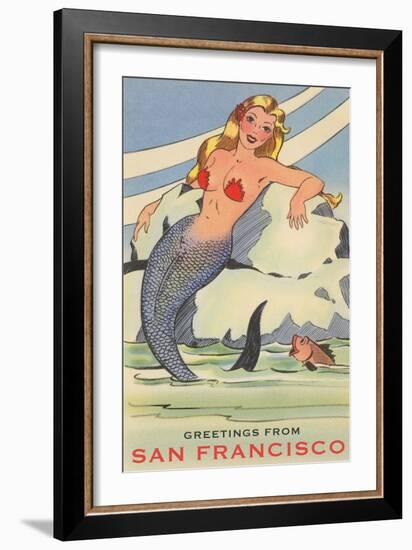 Greetings from San Francisco, California, Mermaid-null-Framed Art Print