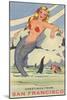 Greetings from San Francisco, California, Mermaid-null-Mounted Art Print