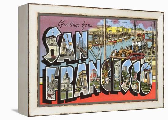 Greetings from San Francisco, California-null-Framed Stretched Canvas