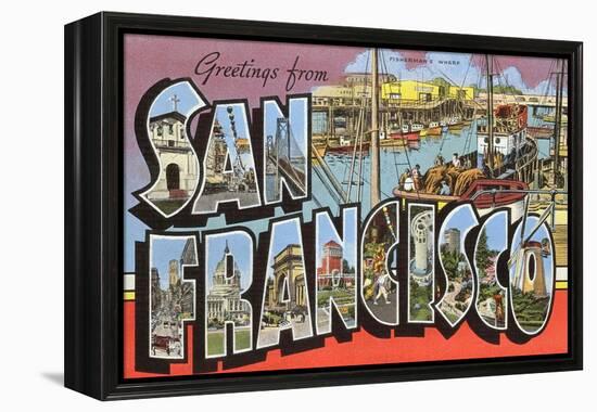 Greetings from San Francisco, California-null-Framed Stretched Canvas