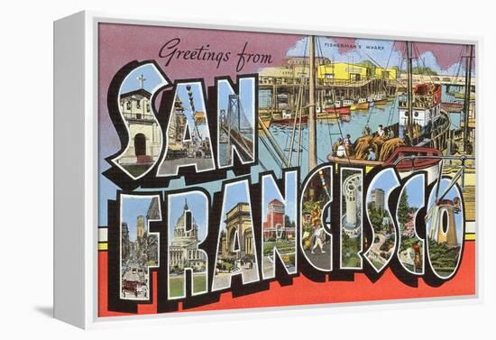 Greetings from San Francisco, California-null-Framed Stretched Canvas