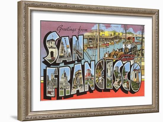 Greetings from San Francisco, California-null-Framed Art Print