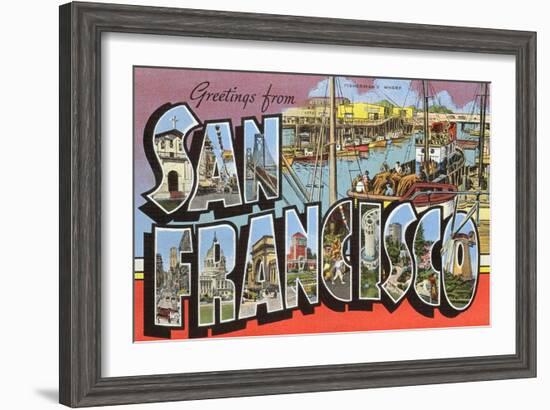 Greetings from San Francisco, California-null-Framed Art Print