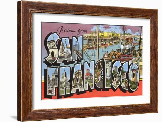 Greetings from San Francisco, California-null-Framed Art Print