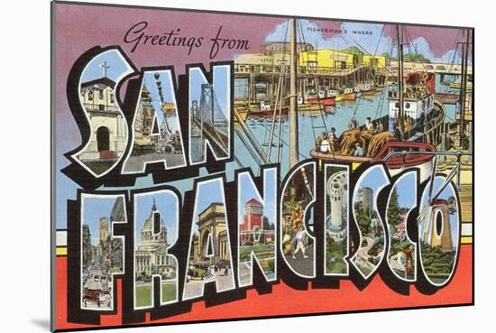 Greetings from San Francisco, California-null-Mounted Art Print