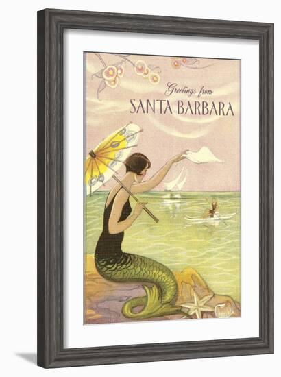 Greetings from Santa Barbara-null-Framed Art Print