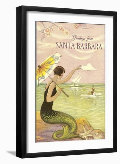 Greetings from Santa Barbara-null-Framed Art Print