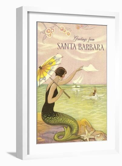 Greetings from Santa Barbara-null-Framed Art Print