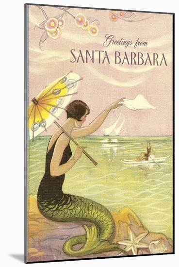 Greetings from Santa Barbara-null-Mounted Art Print