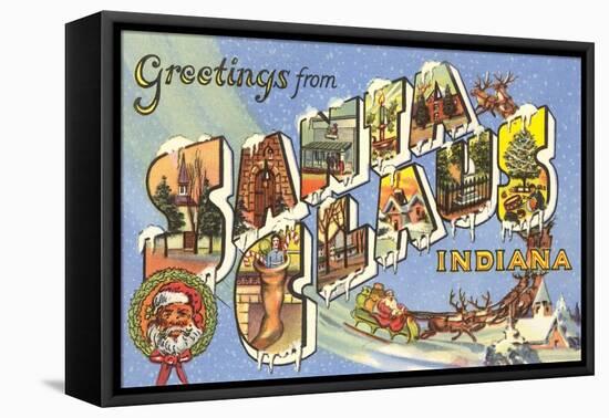 Greetings from Santa Claus, Indiana-null-Framed Stretched Canvas