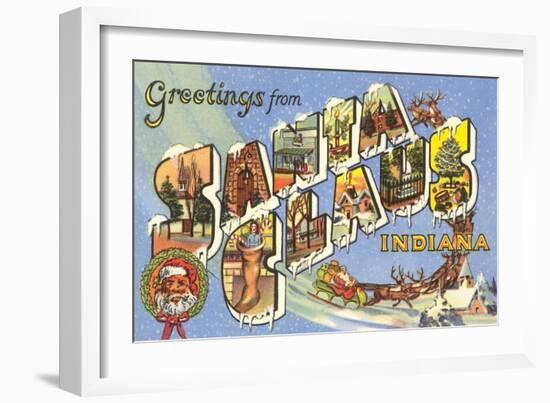 Greetings from Santa Claus, Indiana-null-Framed Art Print