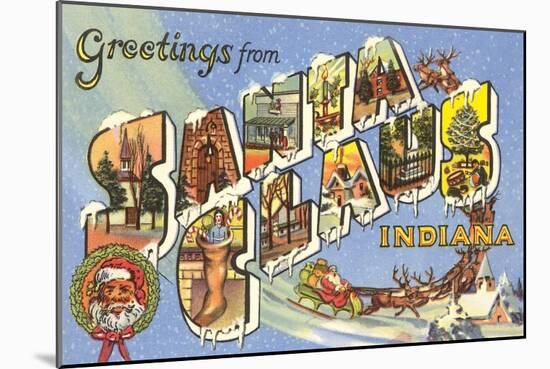 Greetings from Santa Claus, Indiana-null-Mounted Art Print