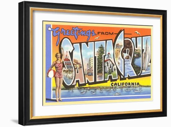 Greetings from Santa Cruz, California-null-Framed Art Print